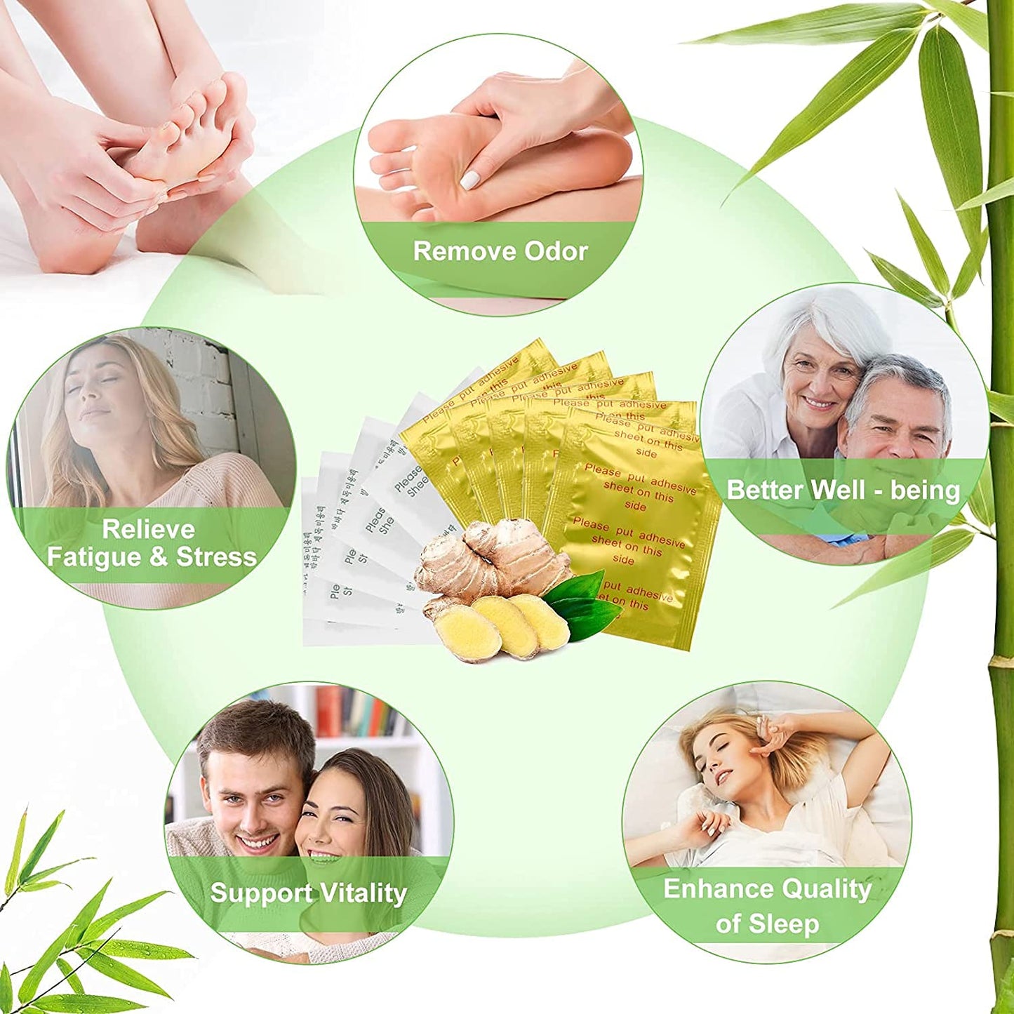 Organic Natural ingredients Detox Foot Pads for Body (pack of 10)