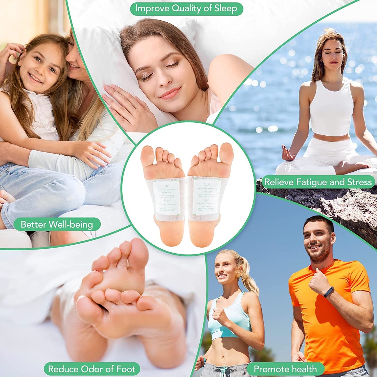 Organic Natural ingredients Detox Foot Pads for Body (pack of 10)